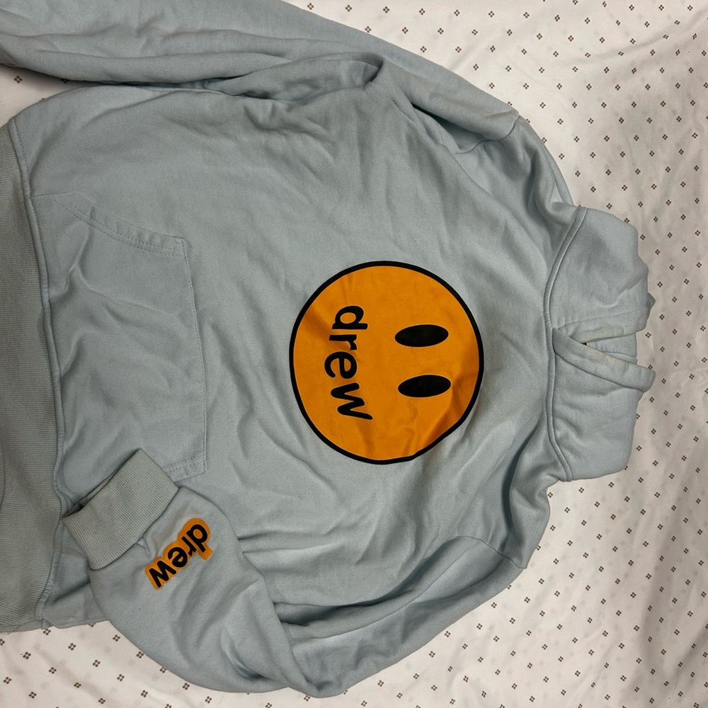 DREW Sky Blue Hoodie with Yellow Logo